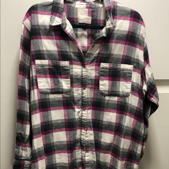 Universal Thread Plaid Shirt - Pink, Black, White - Picture 1 of 4
